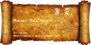 Mauer Róbert névjegykártya