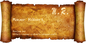 Mauer Róbert névjegykártya